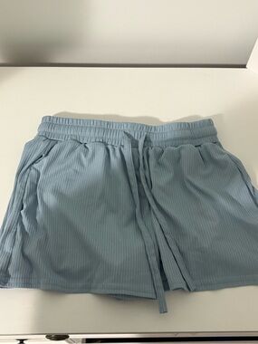 Urban Planet Light Blue Ribbed Pajama Shorts